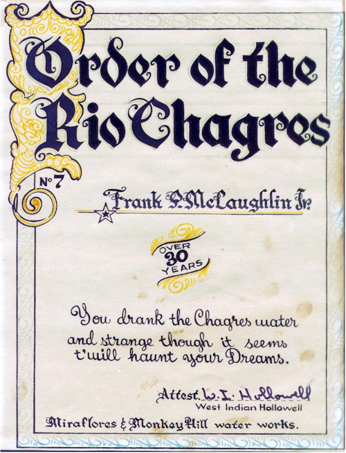 Order of the Rio Chagres Certificate